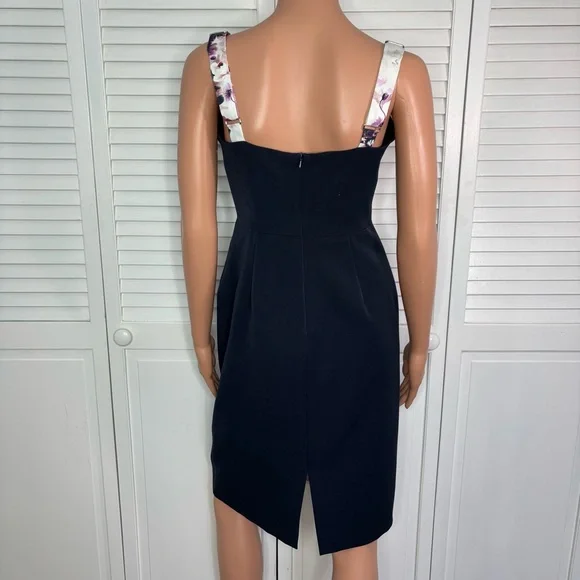 New BLACK HALO Hibiscus Coast Floral Sheath Dress Size 8 - Picture 3 of 7